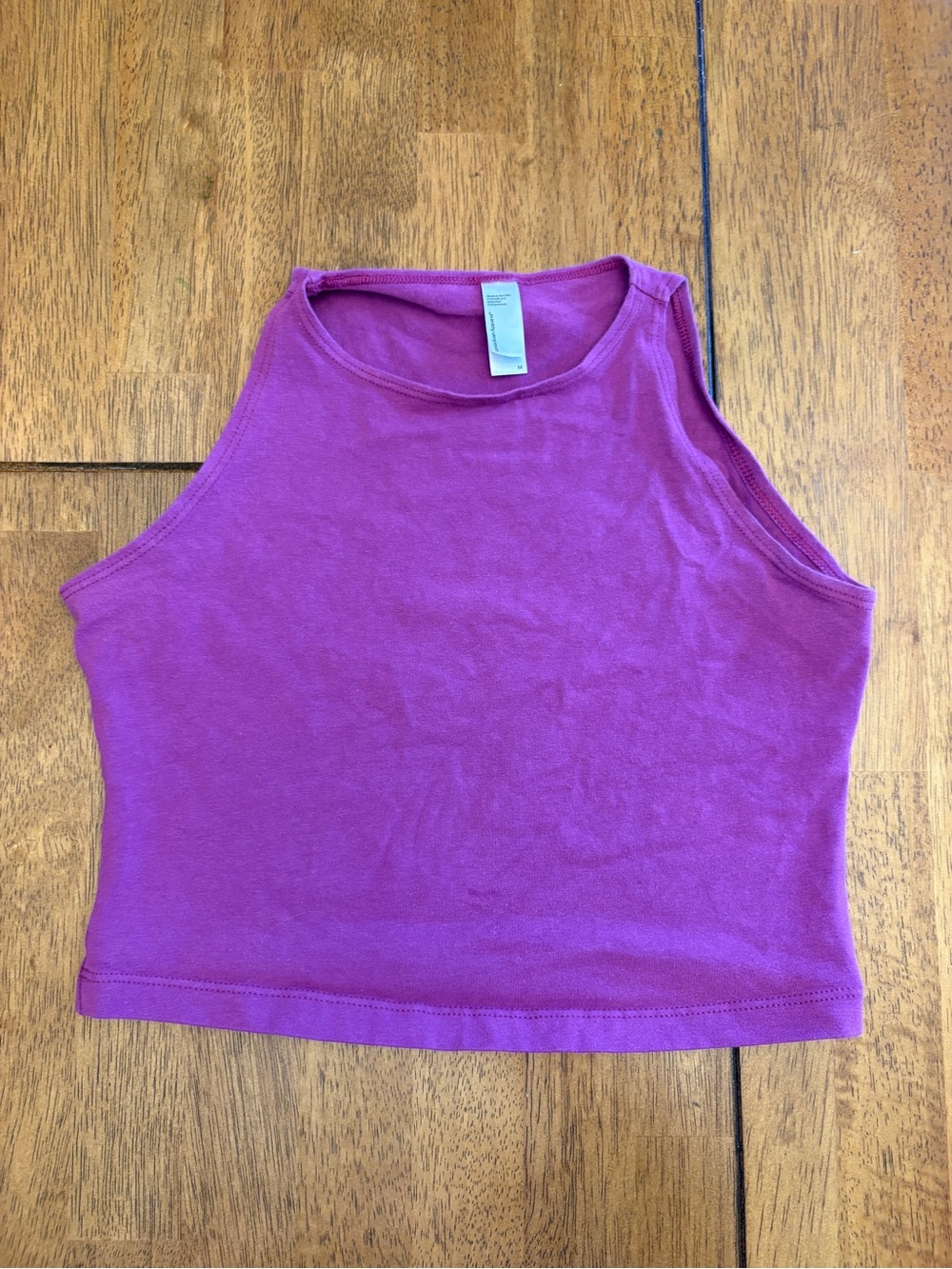 American apparel tank top cropped sleeveless Purple Size Medium high neck